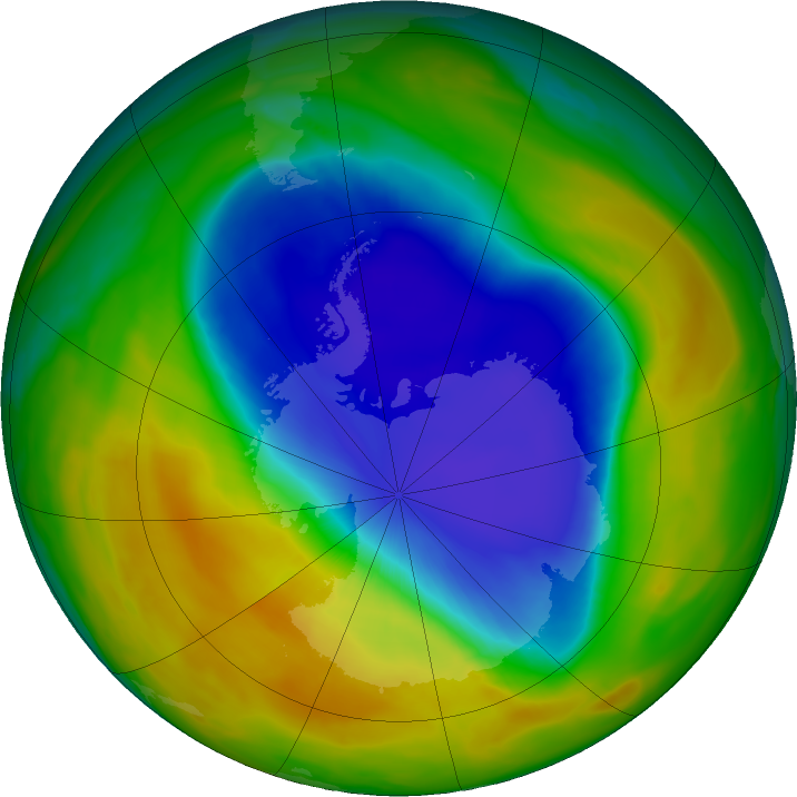 Antarctic ozone map for 23 October 2017